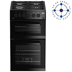 Beko KDG583K 50cm Freestanding Gas Twin Cavity Cooker - Black