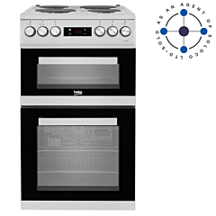 Beko KDV555AS 50cm Double Oven Electric Cooker - Silver