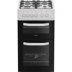 Hotpoint HTG5GCW Freestanding 50cm Gas Double Cooker - White