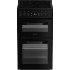 Hotpoint HDE5VDCB 50cm Electric Cooker with Ceramic Hob - Black