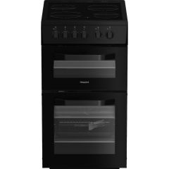Hotpoint HTE5VCB Freestanding 50cm Electric Cooker with Ceramic Hob - Black