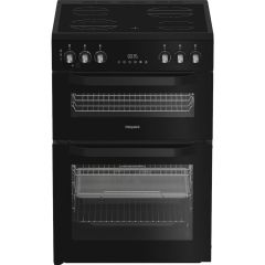 Hotpoint HDE6VDCASB1 60cm Freestanding Electric Double Oven Cooker with Air Fry