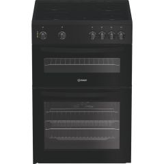 Indesit IDE6VMB 60cm Electric Cooker with Ceramic Hob - Black