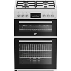 Beko FDG6231CW 60cm Freestanding Gas Double Oven Cooker - White