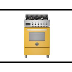 Bertazzoni PRO64L1EGIT Professional 60cm Dual Fuel Single Cooker - Gloss Yellow