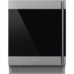 Smeg CVI338LX3 60cm Classic Undercounter Wine Cooler with Left Hand Hinge, Stainless Steel