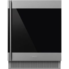 Smeg CVI338RX3 60cm Classic Undercounter Wine Cooler with Right Hand Hinge, Stainless Steel