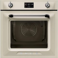 Smeg SOP6902S2PP 60cm Victoria Pyrolytic SteamOne Single Oven, Cream