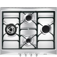 Smeg SR264XGH2 60cm Cucina Gas Hob, Stainless Steel