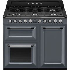Smeg TR103GR 100cm Victoria Dual Fuel Range Cooker, Slate Grey