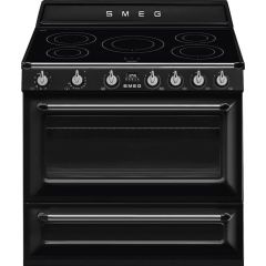 Smeg TR90IBL2 90cm Victoria Electric Range Cooker, Black