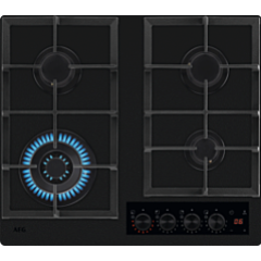 AEG HKB64341NL 60cm Gas on Glass Hob - Black Glass