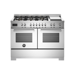 Bertazzoni PRO126G2EXT2 Professional 120cm Range Cooker Twin Oven Dual Fuel Stainless Steel