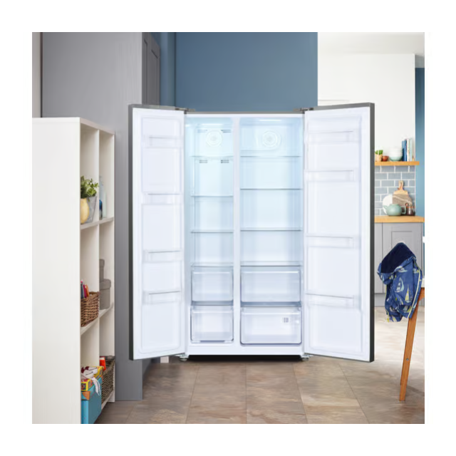 Beko ASL1532PX Freestanding Frost Free American Style Fridge Freezer with Fast Freeze - Brushed Steel