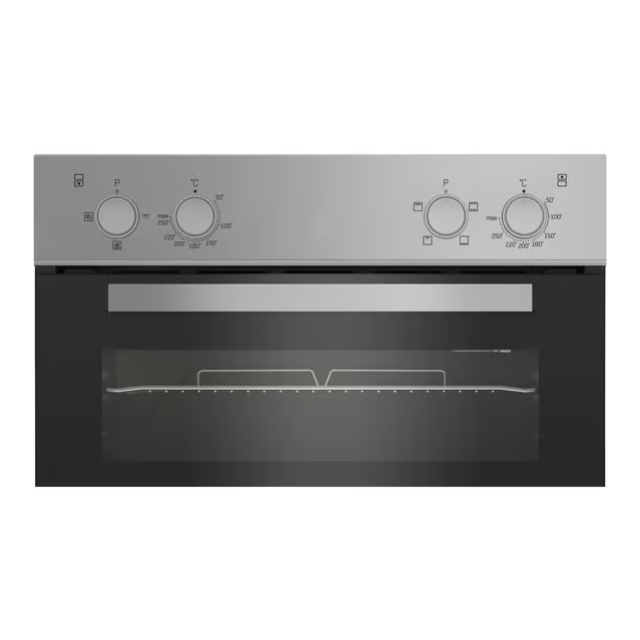 Beko BBXDF21000S 90cm Built-In Double Fan Oven with Easy Grip Knobs - Silver