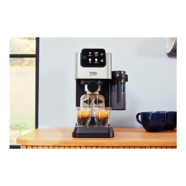 Beko CEP5304X CaffeExperto Semi Automatic Espresso Coffee Machine with Integrated Milk Jug - Silver