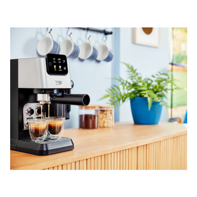 Beko CEP5304X CaffeExperto Semi Automatic Espresso Coffee Machine with Integrated Milk Jug - Silver