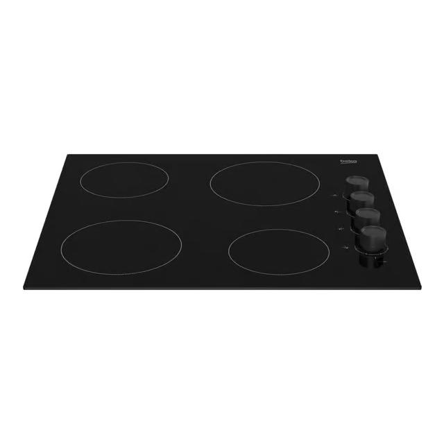 Beko HIC64102 60cm Ceramic Hob with Side Knob Controls - Black