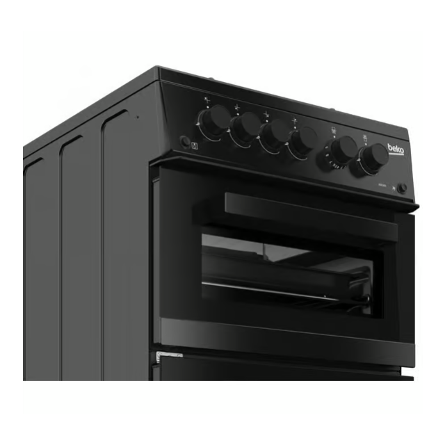 Beko KDG583K 50cm Freestanding Gas Twin Cavity Cooker - Black