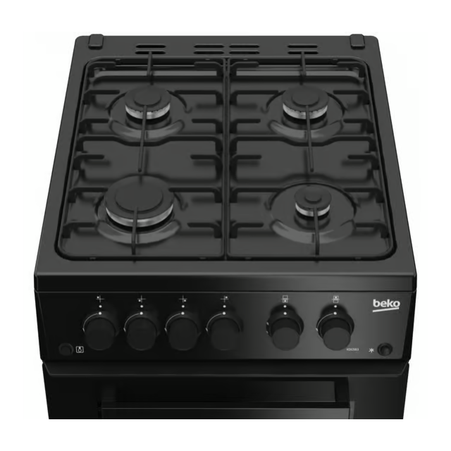 Beko KDG583K 50cm Freestanding Gas Twin Cavity Cooker - Black