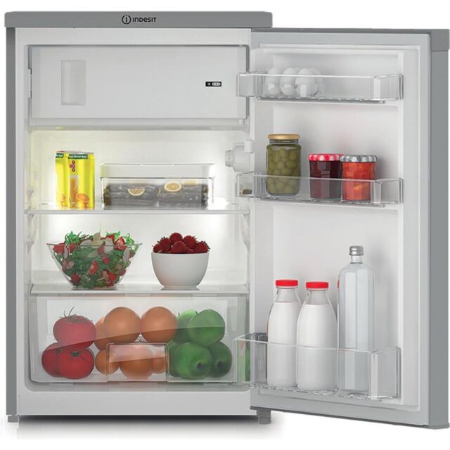 Indesit I55V1 112S UK Freestanding Undercounter Fridge - Silver