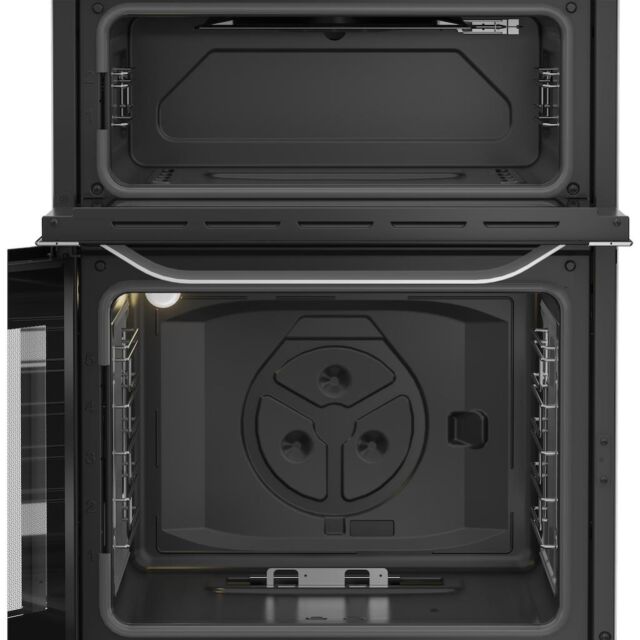 Hotpoint HDG6GDCWX 60cm Freestanding Gas Double Oven Cooker with Glass Lid