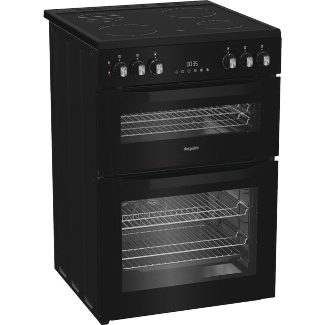 Hotpoint HDE6VDC2B1 60cm Double Oven Electric Cooker with Ceramic Hob