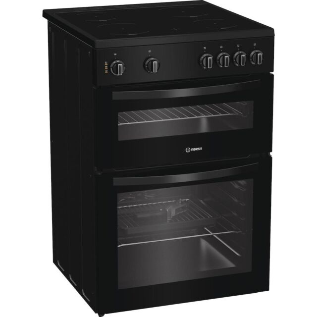 Indesit ITE6VMB Freestanding 60cm Electric Cooker with Ceramic Hob
