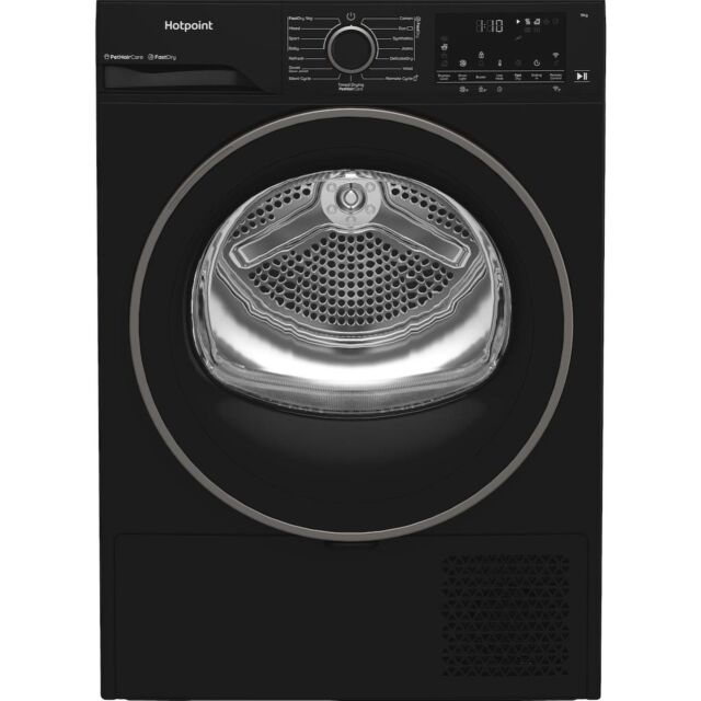 Hotpoint CHD94MBBSUK Fabric Care 9kg Heat Pump Tumble Dryer with HomeWhiz