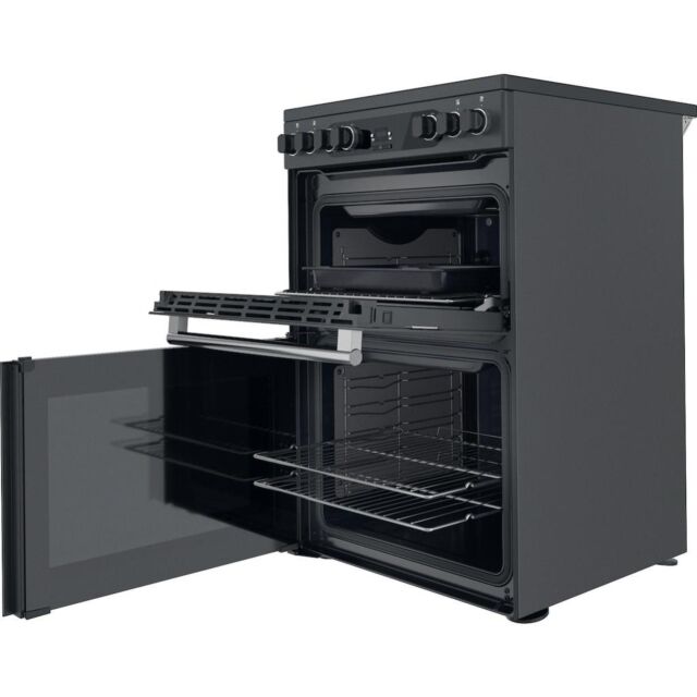 Hotpoint CD67V9H2CA/UK Electric Freestanding 60cm Double Cooker - Dark Grey