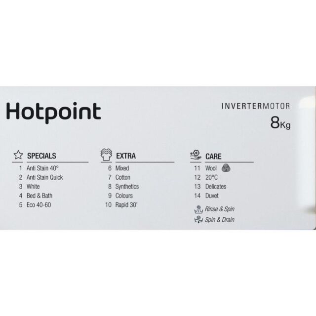 Hotpoint BIWMHG81485 Built-In Front Loading Washing Machine