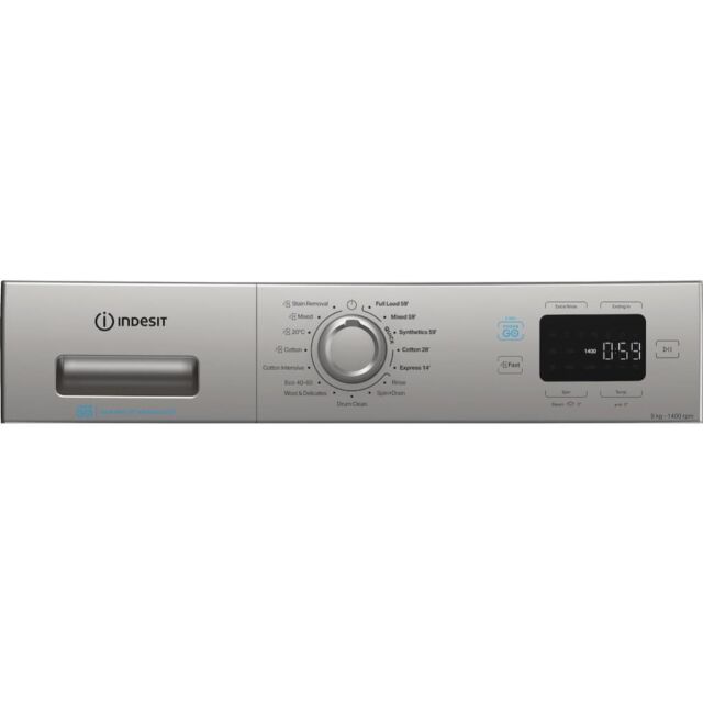 Indesit Push&Go IP 946S PUSH&GO UK 9kg Washing Machine - Silver