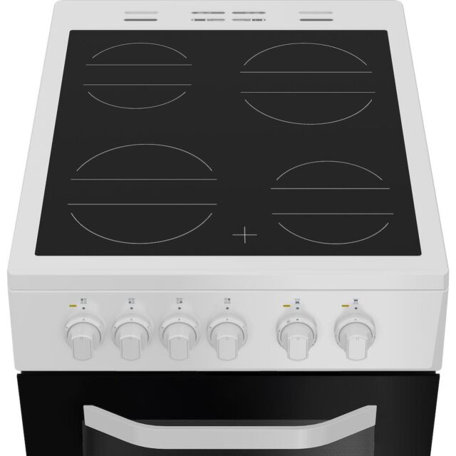 Hotpoint HTE5VCW 50cm Electric Cooker with Ceramic Hob - White