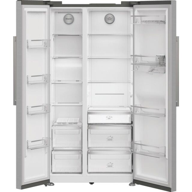 Hotpoint HPG26583WXP4UK Freestanding American Fridge Freezer with FreshShield - Inox