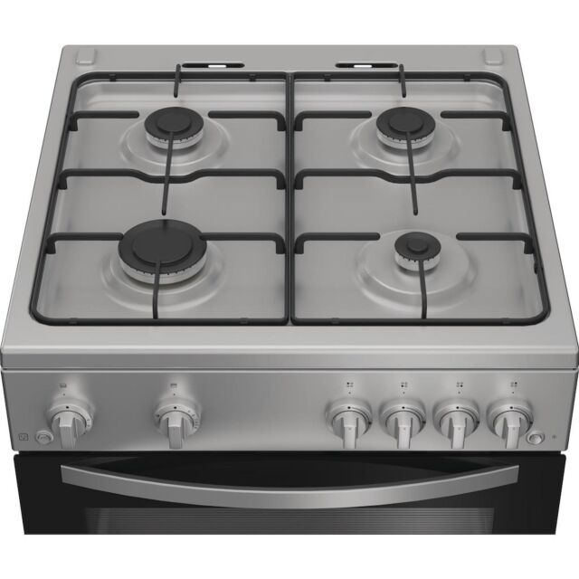 Indesit IDG6GS 60cm Gas Double Cooker - Silver