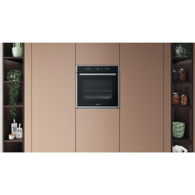 Hotpoint HOI6A8PT1SXUK Built-In Single Pyrolytic Oven with ActiveMultiflow and ActiveSteam - Inox