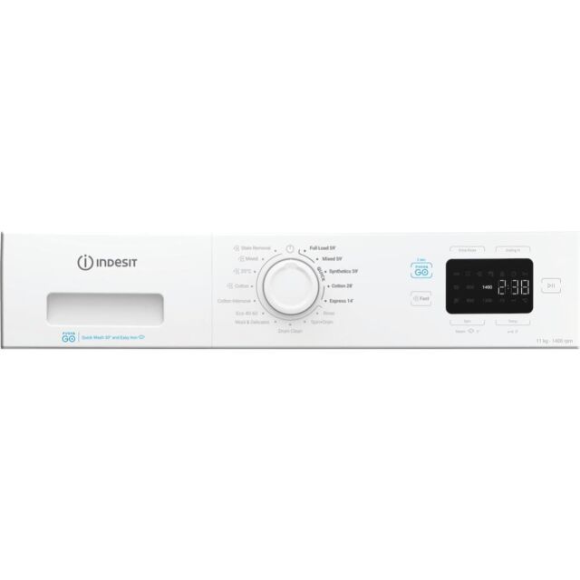 Indesit IP1146PUSHGOUK Freestanding 11kg 1400rpm Push&Go Washing Machine - White