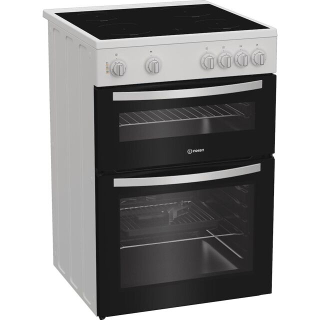 Indesit ITE6VMW Freestanding 60cm Electric Cooker with Ceramic Hob