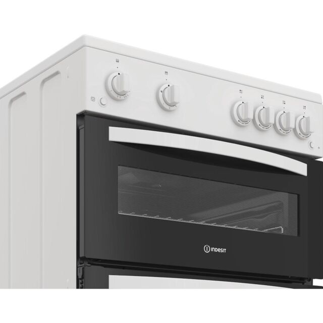 Indesit IDG6GW Freestanding 60cm Gas Double Cooker - White