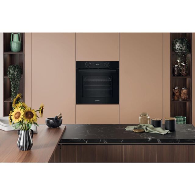 Hotpoint HO458HFBUK Built-In Single Oven - Black