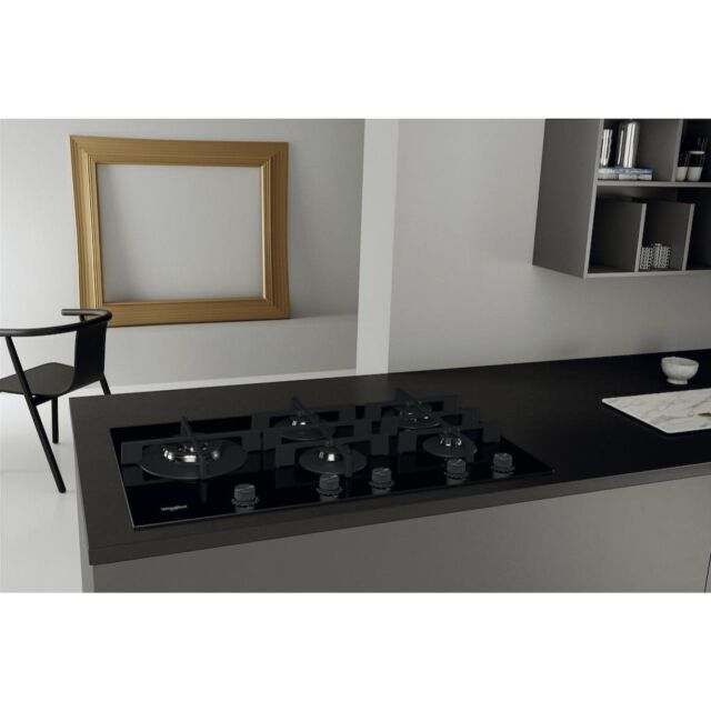 Whirlpool GOWL 958/NB W Collection Gas Hob 5 Burners 90cm - Black