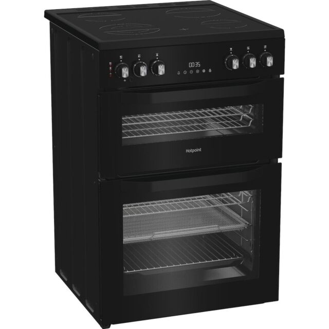 Hotpoint HDE6VDCASB1 60cm Freestanding Electric Double Oven Cooker with Air Fry