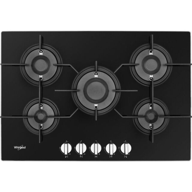 Whirlpool POW 75D2/NB Gas Hob 5 Burners 75cm - Black
