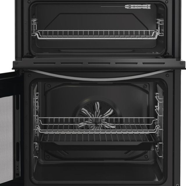 Indesit IDE6VDCS1 60cm Electric Double Cooker with Ceramic Hob - Silver