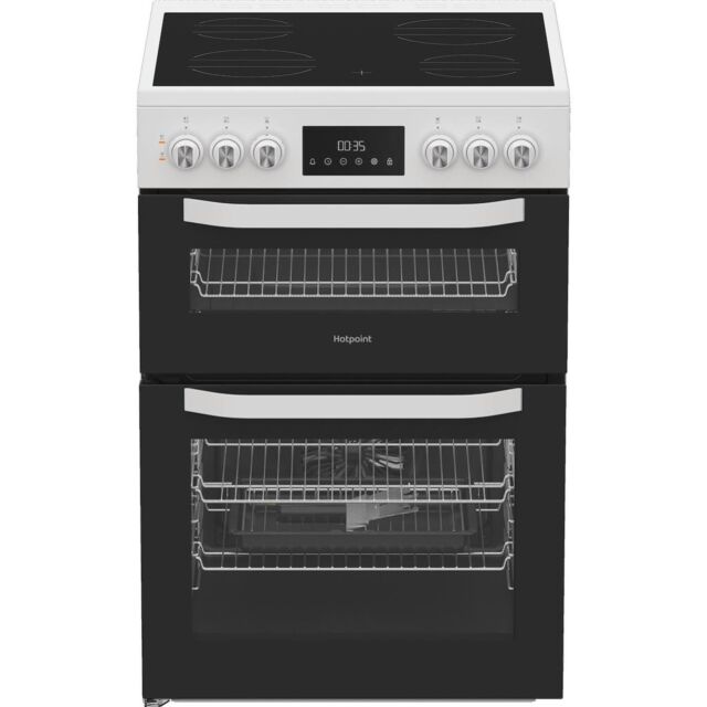 Hotpoint HTE6VDCW Freestanding 60cm Ceramic Electric Cooker - White