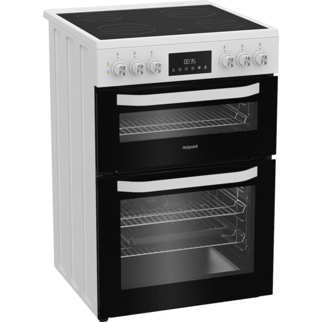 Hotpoint HDE6VDW 60cm Electric Cooker with Ceramic Hob - White
