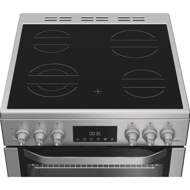 Hotpoint HDE6VDCASX Freestanding 50cm Electric Double Cooker - Inox