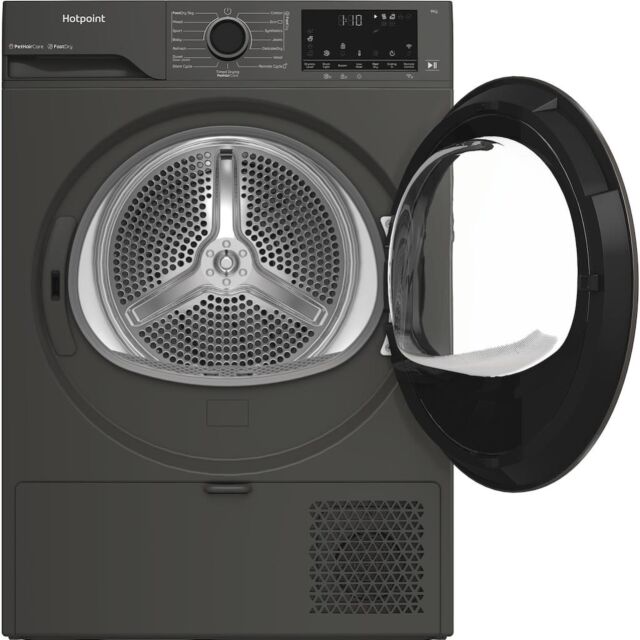 Hotpoint CHD94MGBSUK Fabric Care 9kg Heat Pump Tumble Dryer with HomeWhiz