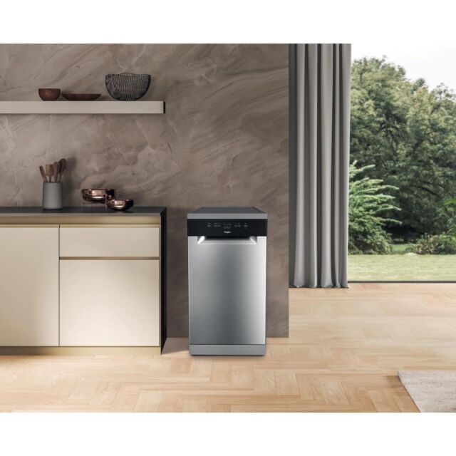 Whirlpool WH2FE10CS80XUK Freestanding 45cm Slimline Dishwasher - Inox