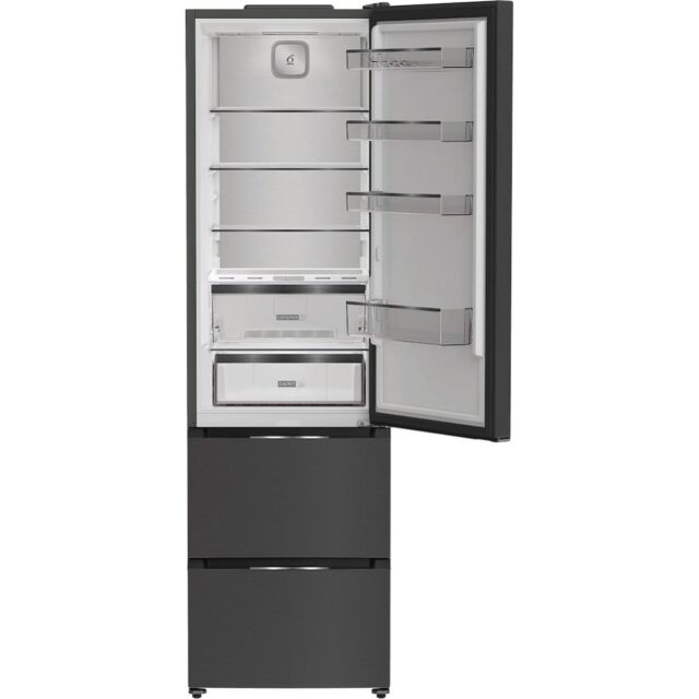 Whirlpool WHKF 6352 XBR5UK Dual No Frost 3 Door Fridge Freezer with 6th Sense - Dark Inox